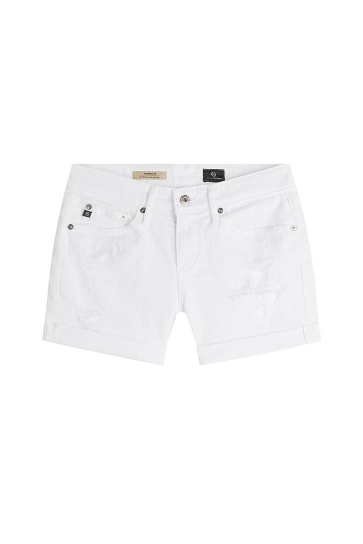 Ag Adriano Goldschmied Ag Adriano Goldschmied Hailey Distressed Denim Shorts - White
