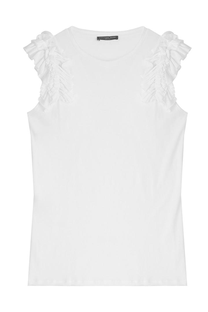 Alexander Mcqueen Alexander Mcqueen Ruffled Cotton Tank