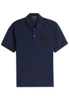 Alexander Mcqueen Alexander Mcqueen Cotton Polo Shirt With Embellished Motif - Blue