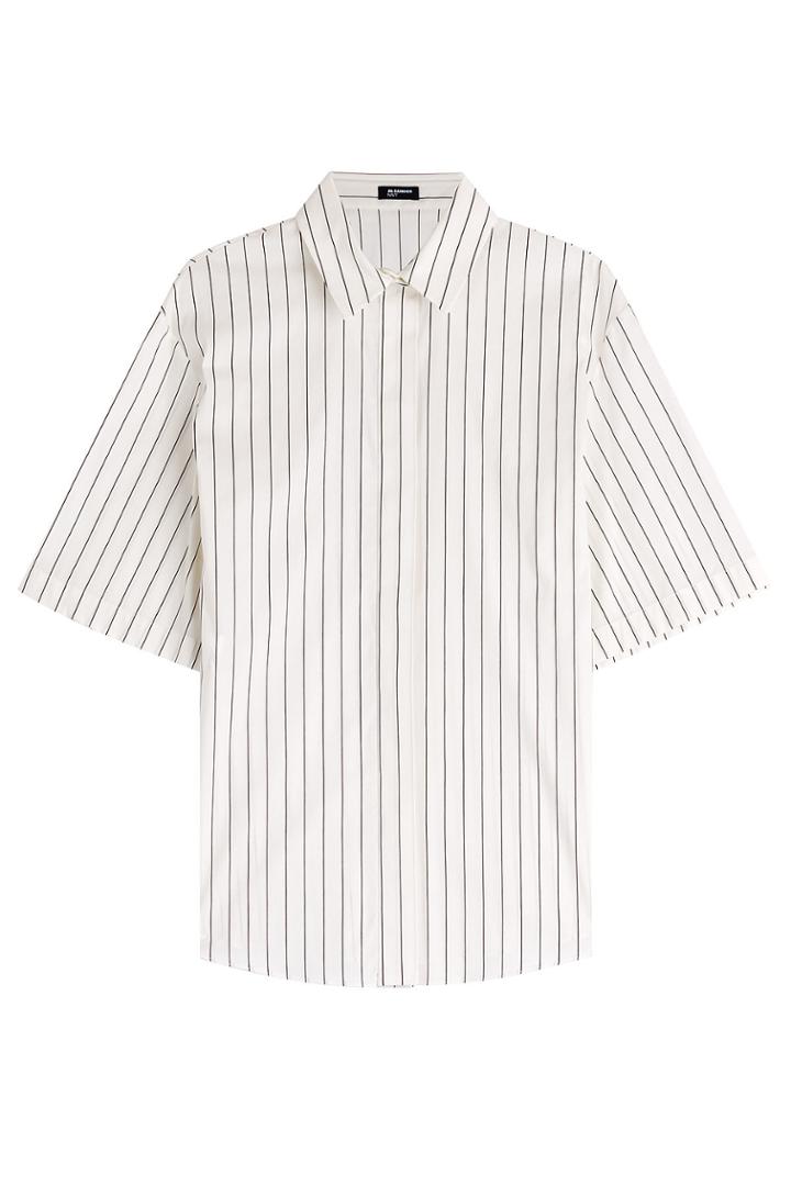 Jil Sander Navy Jil Sander Navy Striped Cotton Blouse - None