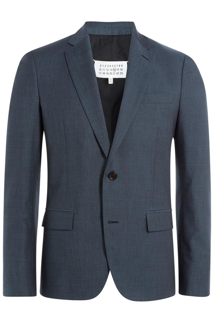 Maison Margiela Maison Margiela Virgin Wool-cotton Blend Blazer - Blue