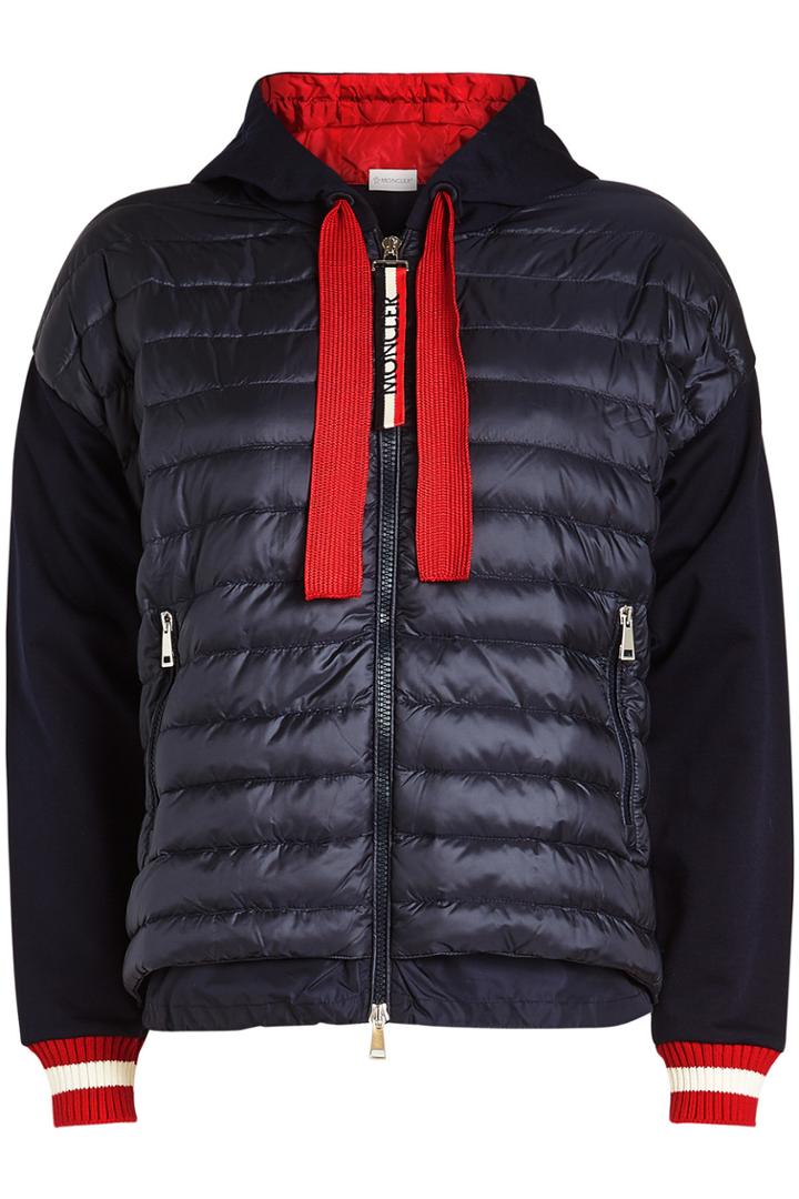 Moncler Moncler Quilted Down Jacket With Knit Sleeves
