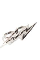 Lynn Ban Lynn Ban Sterling Silver Lightening Bolt Ring With Diamonds