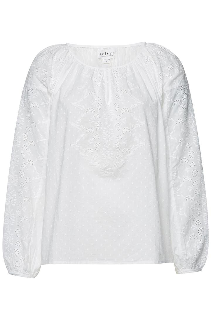 Velvet Velvet Embroidered Cotton Blouse