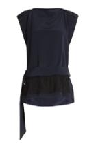 Derek Lam Sleeveless Silk Top With Fringe Belt