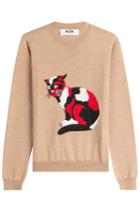 Msgm Msgm Wool Fleece Pullover With Cat