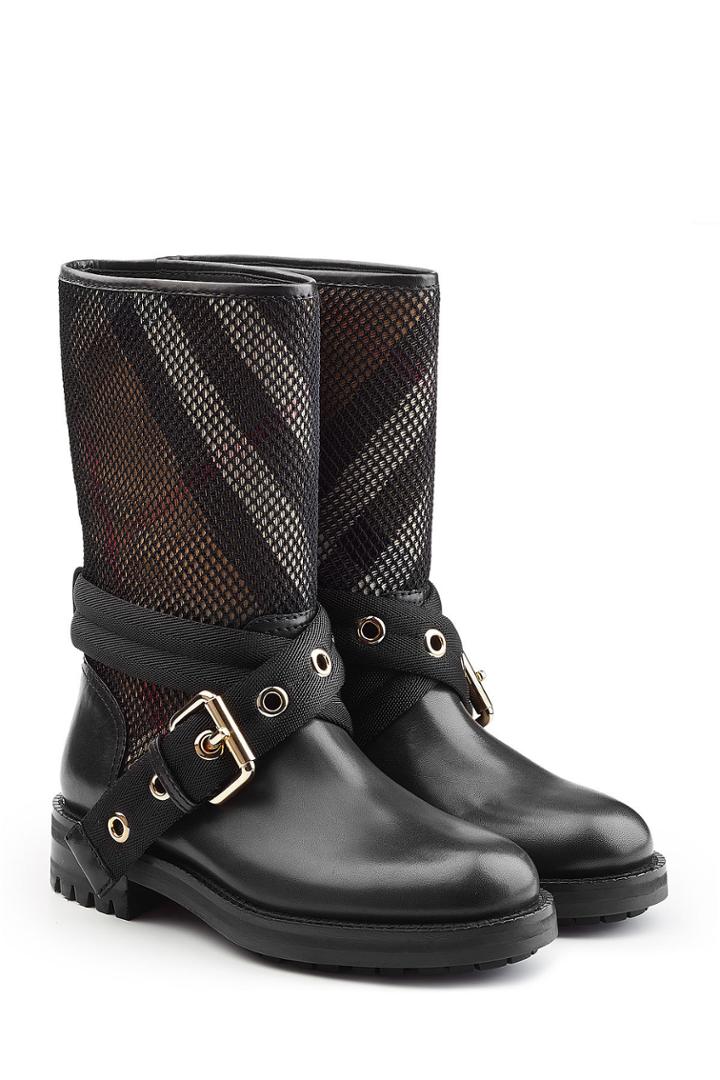 Burberry Burberry Ankle Boots With Leather And Mesh