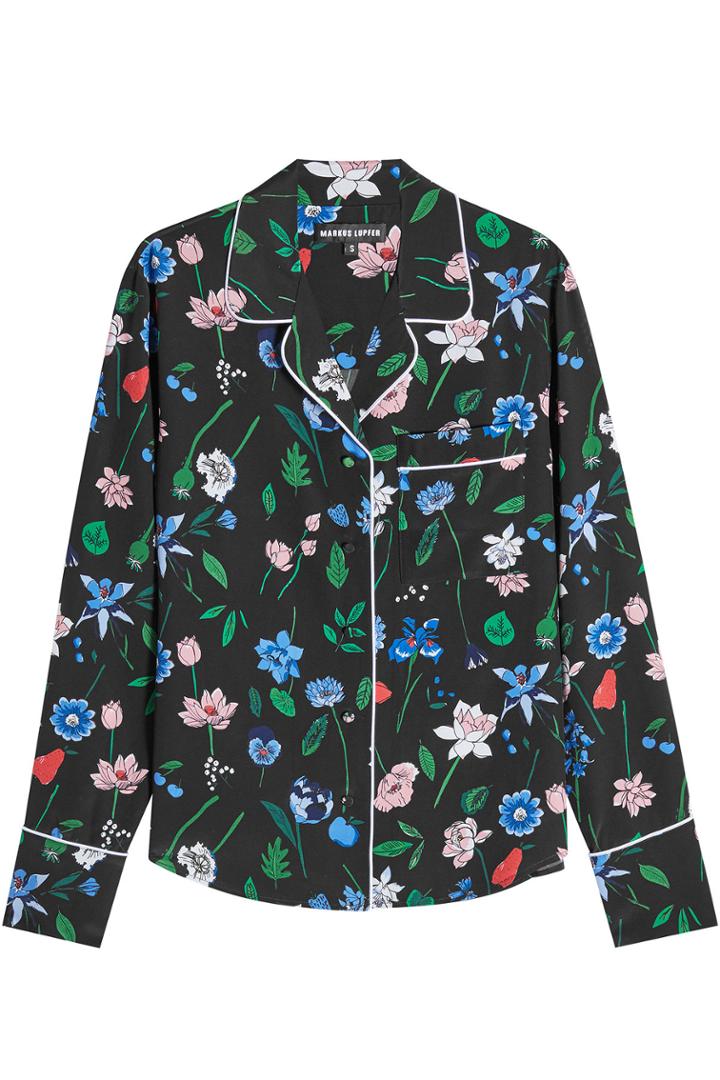 Markus Lupfer Markus Lupfer Printed Silk Blouse