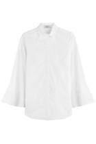 Valentino Valentino Cotton Blouse With Flutter Sleeves