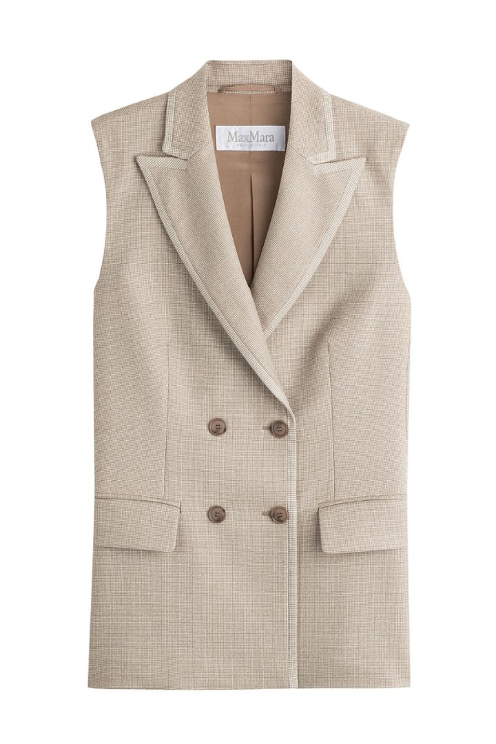Max Mara Max Mara Double Breasted Wool Vest - Beige
