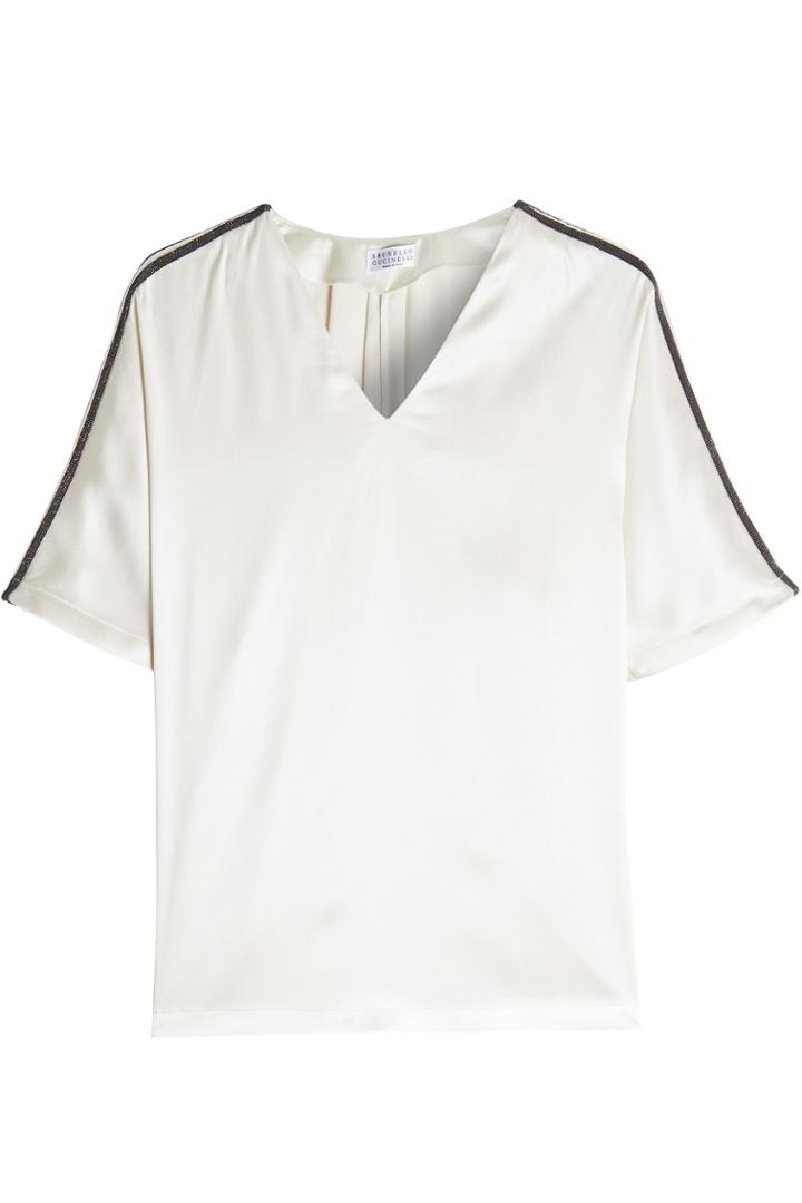 Brunello Cucinelli Brunello Cucinelli Silk Top With Embellishment