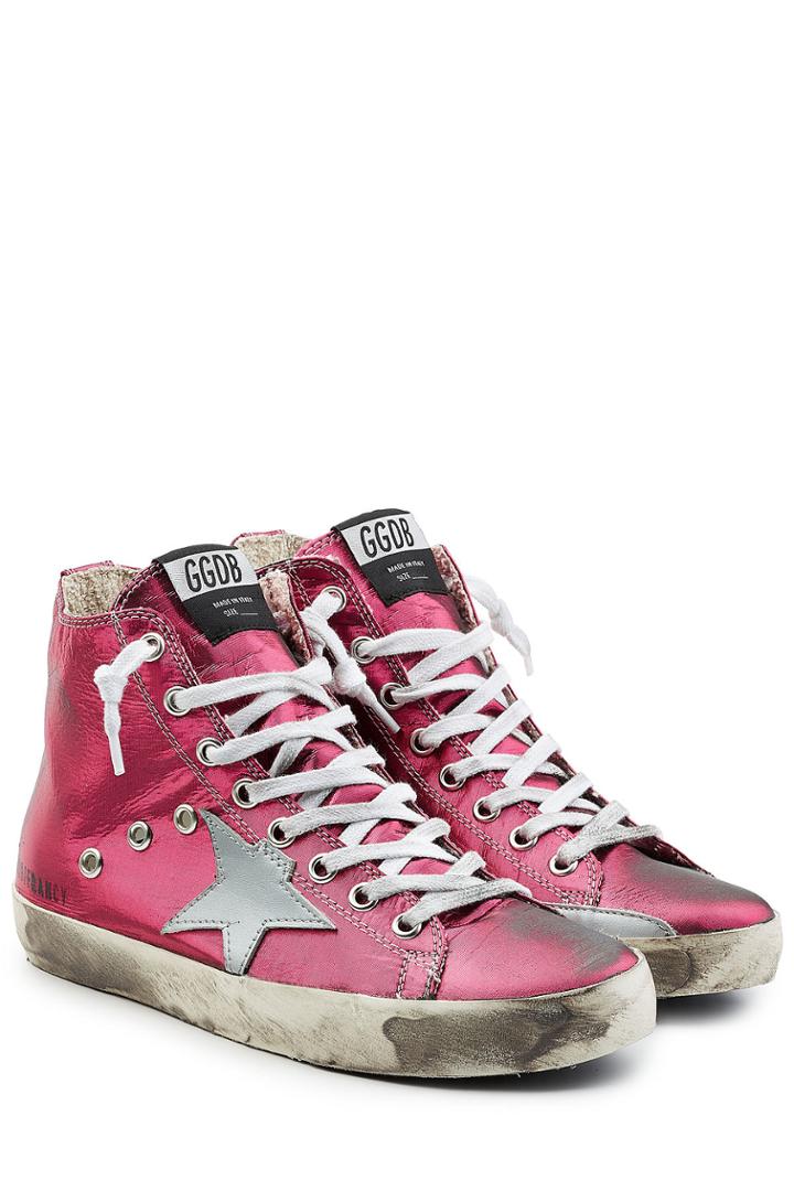 Golden Goose Golden Goose Francy Metallic Leather Sneakers