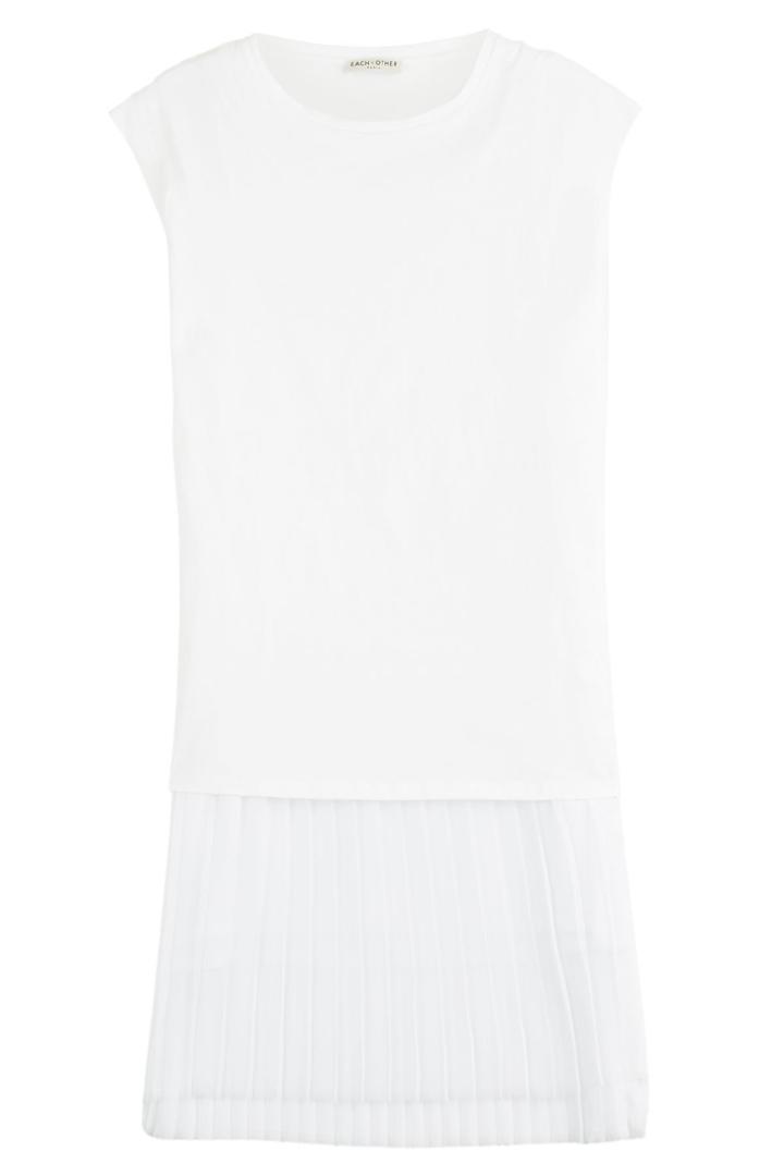 Each Other Each Other Cotton Blend Dress With Pleated Skirt