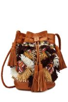 Antik Batik Antik Batik Embellished Shoulder Bag With Leather - Brown
