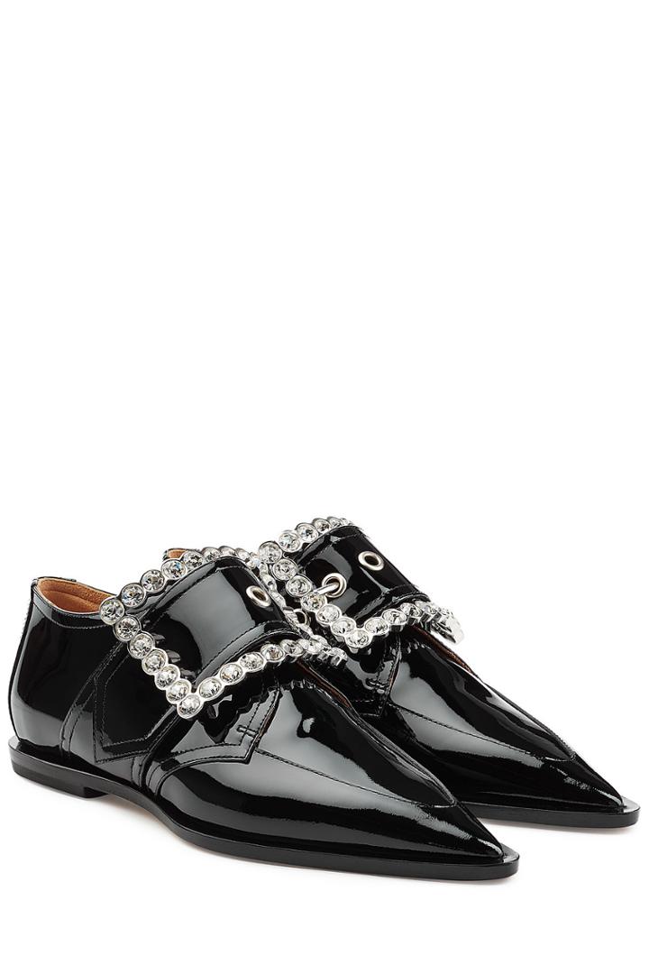 Maison Margiela Maison Margiela Patent Leather Flats With Embellishment - Black