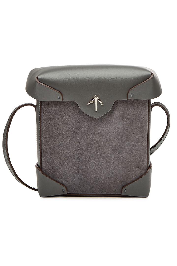 Manu Atelier Manu Atelier Mini Pristine Leather Shoulder Bag With Suede