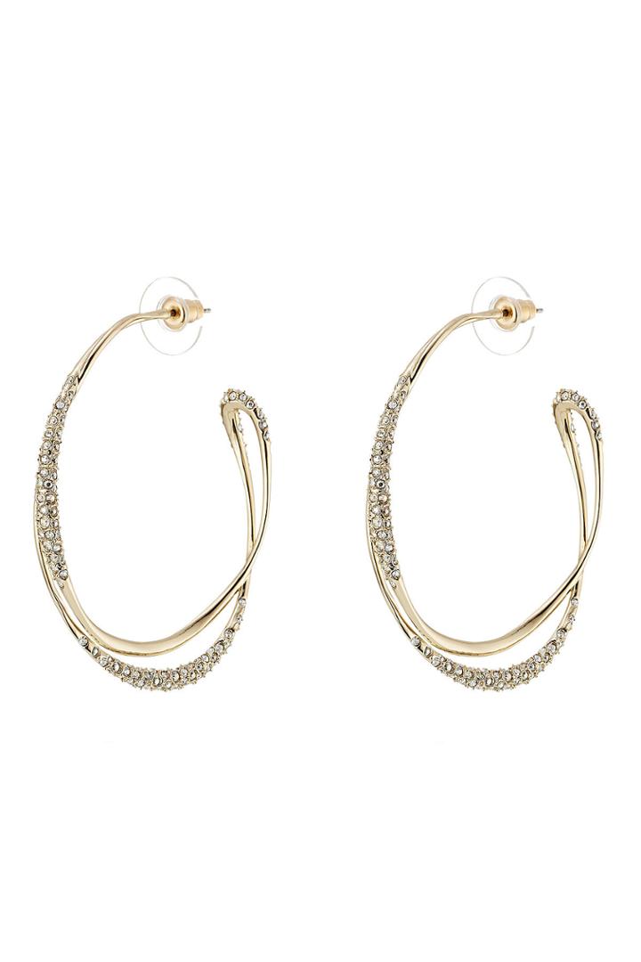 Alexis Bittar Alexis Bittar Crystal Encrusted Hoop Earrings - Gold