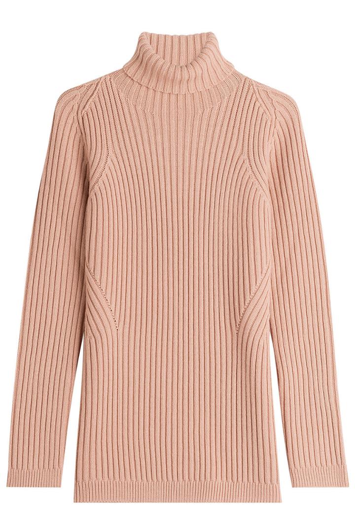 Rochas Rochas Wool Blend Ribbed Turtleneck Pullover
