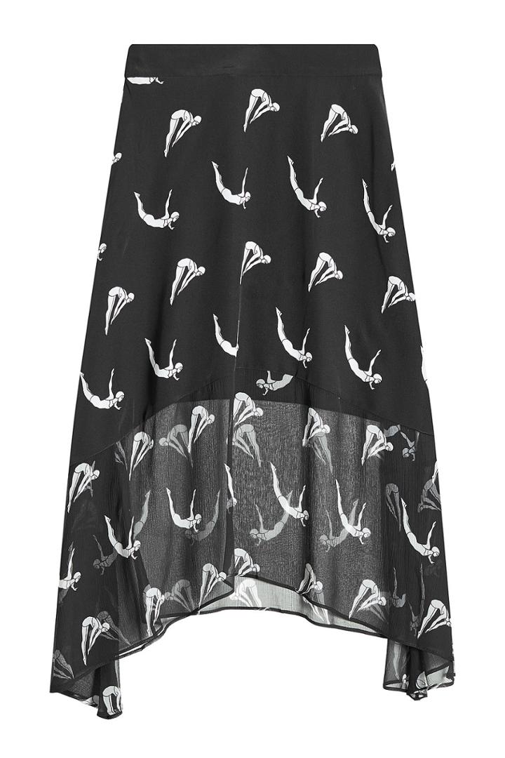 Markus Lupfer Markus Lupfer Diver Renee Printed Silk Skirt