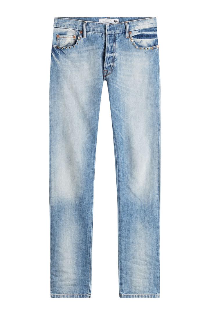 Valentino Valentino Rockstud Untitled Straight Leg Jeans - Blue