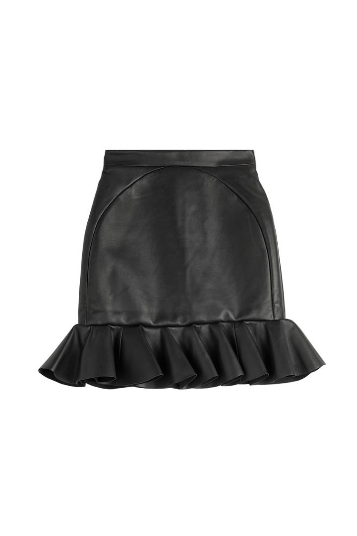 David Koma David Koma Leather Ruffle Hem Mini-skirt