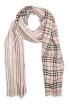 Burberry Burberry Checked Scarf In Wool And Mulberry Silk
