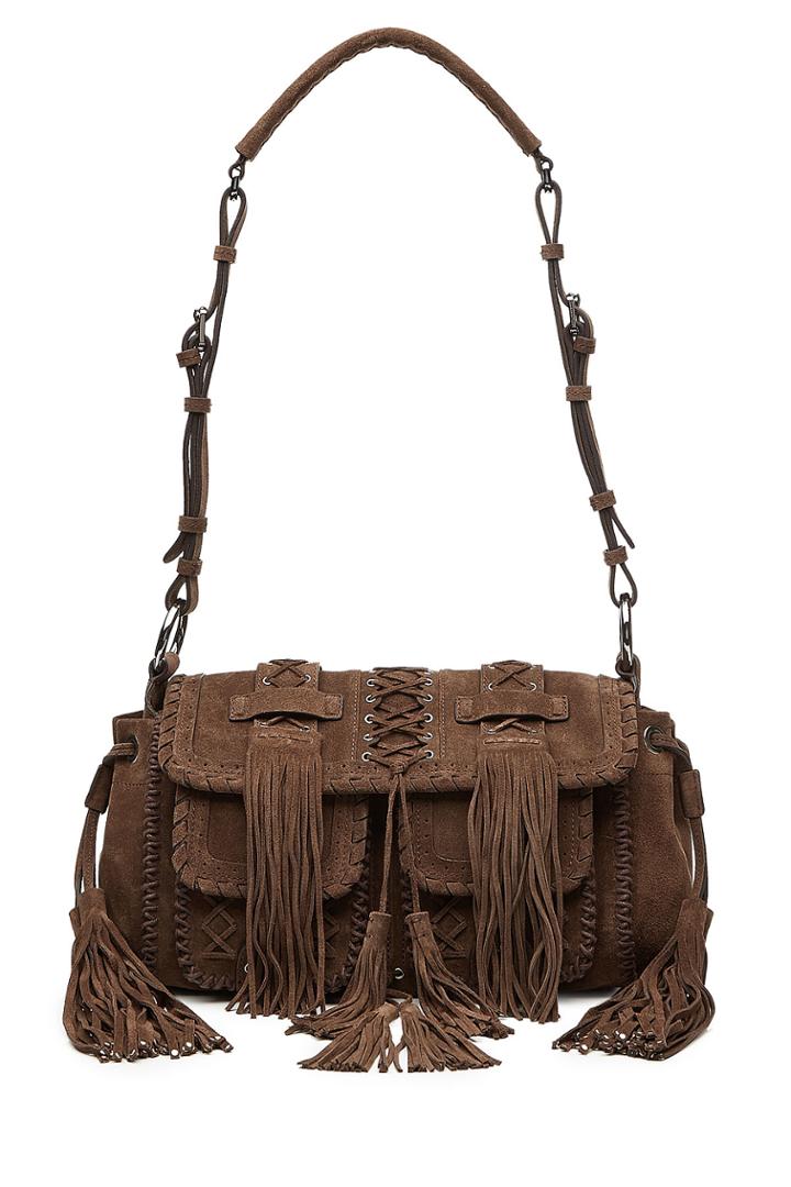 Barbara Bui Barbara Bui Fringed Suede Shoulder Bag - Brown
