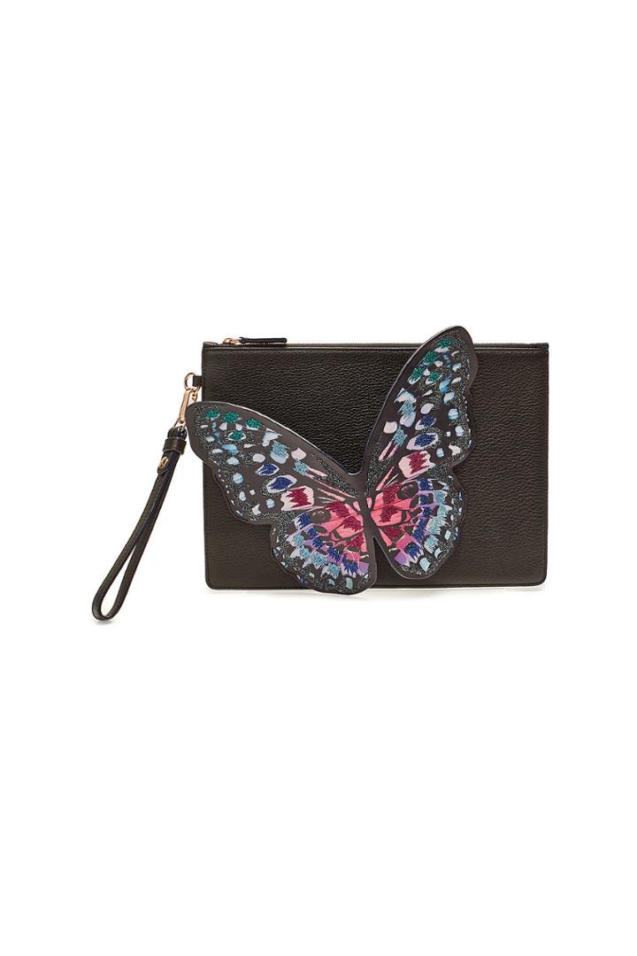 Sophia Webster Sophia Webster Flossy Embroidered Leather Butterfly Pouchette