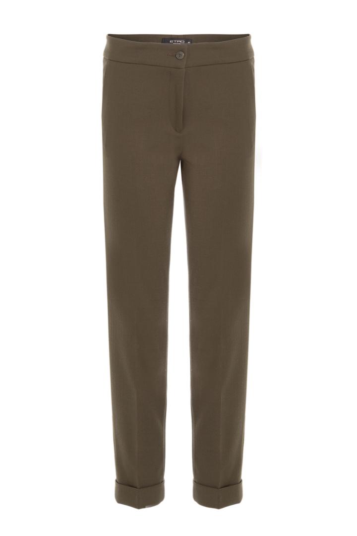 Etro Etro Stretch Wool Cropped Trousers - Green