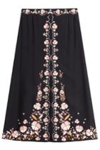 Vilshenko Vilshenko Embroidered Midi Skirt - Florals