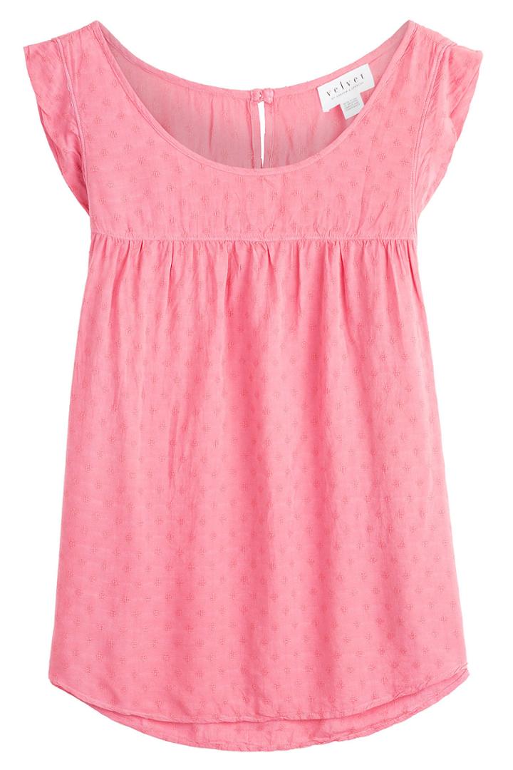 Velvet Velvet Embroidered Top - Red