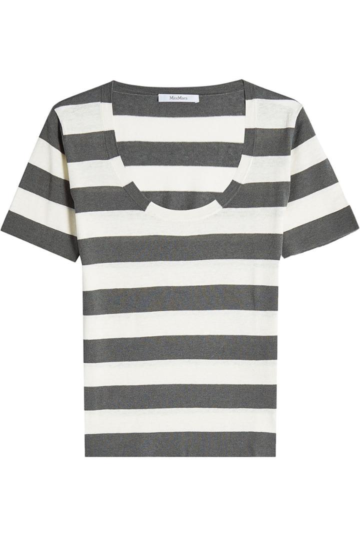 Max Mara Max Mara Striped Top With Silk And Linen