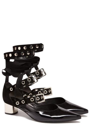 Robert Clergerie X Self-portrait Robert Clergerie X Self-portrait Susa Patent Leather And Suede Pumps