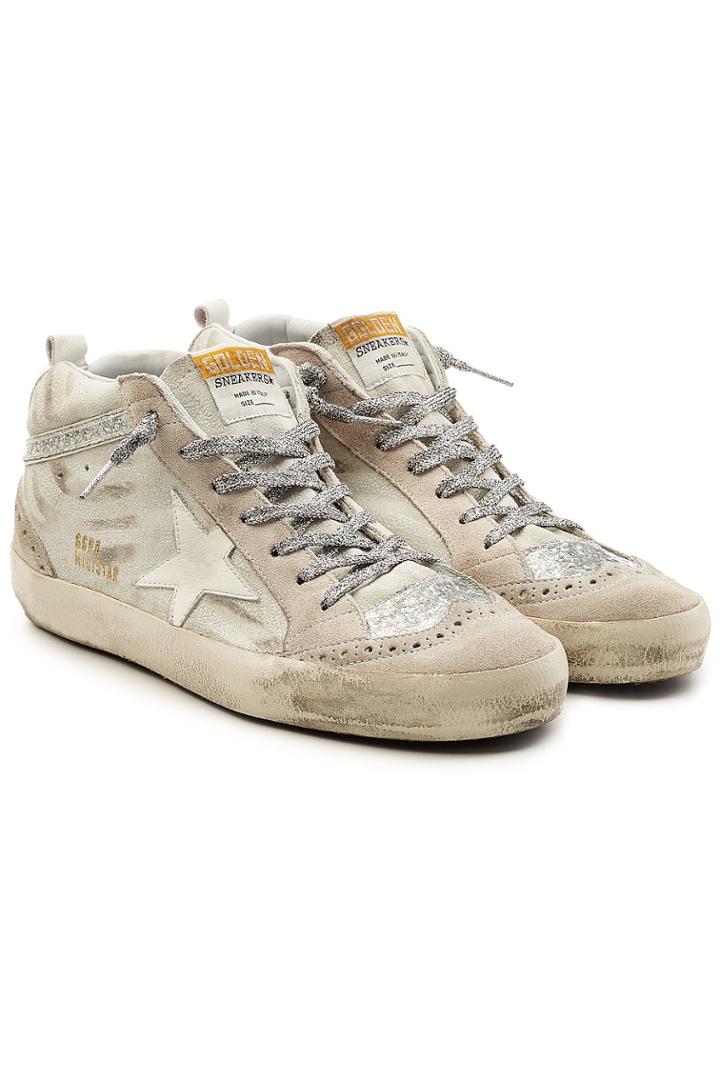 Golden Goose Deluxe Brand Golden Goose Deluxe Brand Mid Star Suede Sneakers With Leather