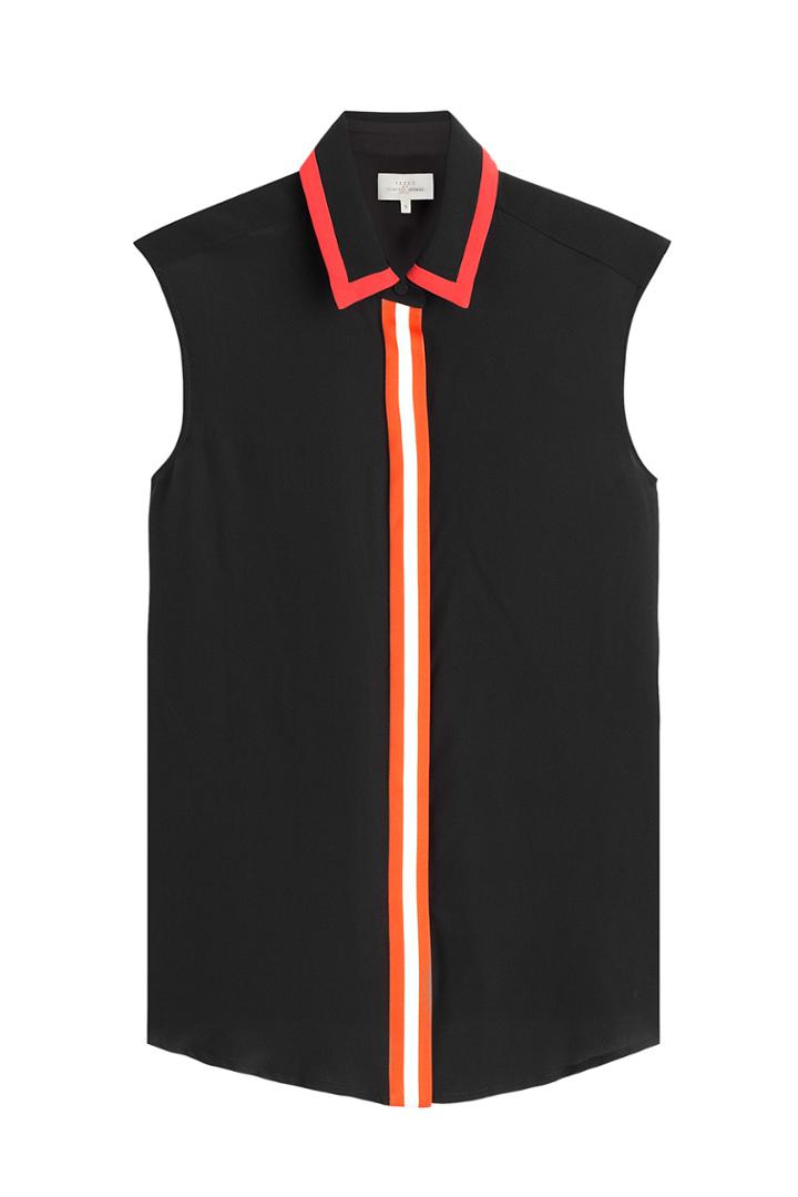 Preen By Thornton Bregazzi Preen By Thornton Bregazzi Color Block Silk Blouse - Black