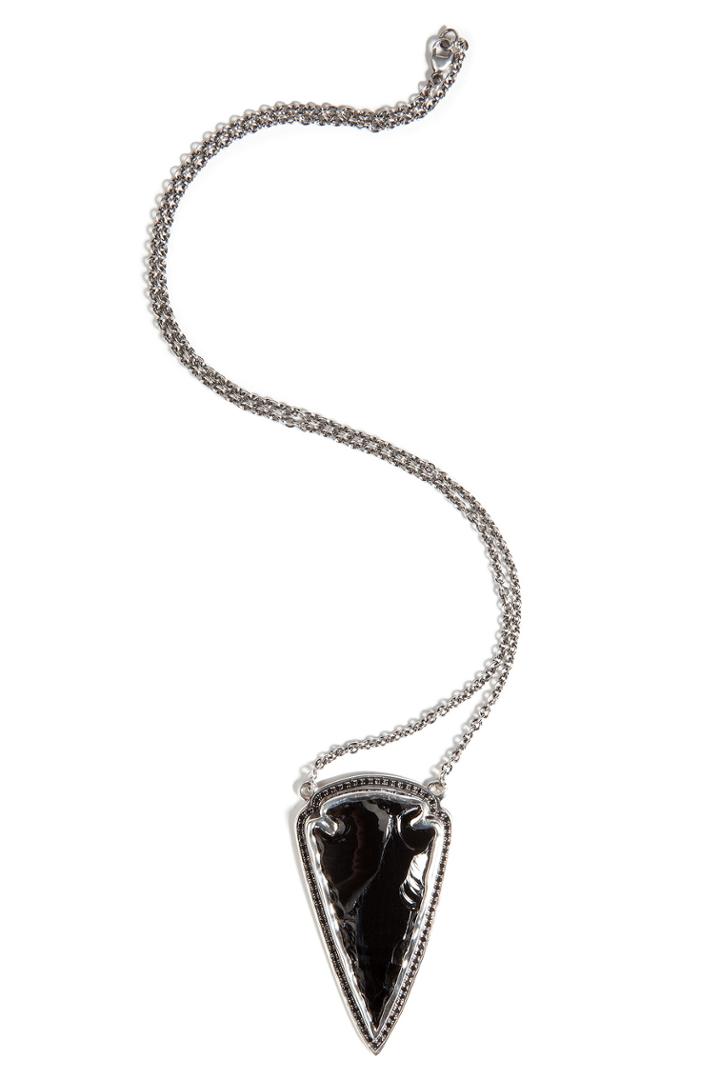Pamela Love Pamela Love Pave Arrowhead Pendant Necklace - Silver