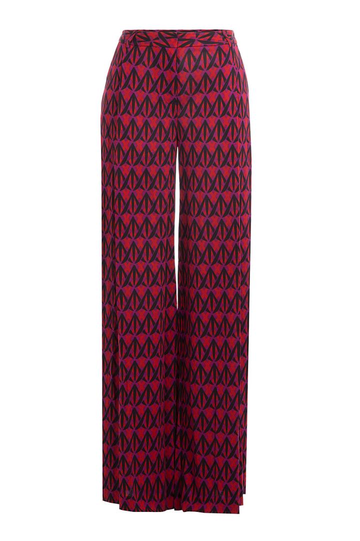 Diane Von Furstenberg Diane Von Furstenberg Wide Leg Printed Silk Pants