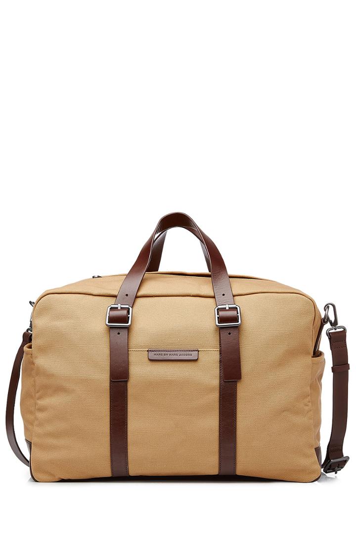 Marc By Marc Jacobs Marc By Marc Jacobs Cotton Weekender With Leather - Brown