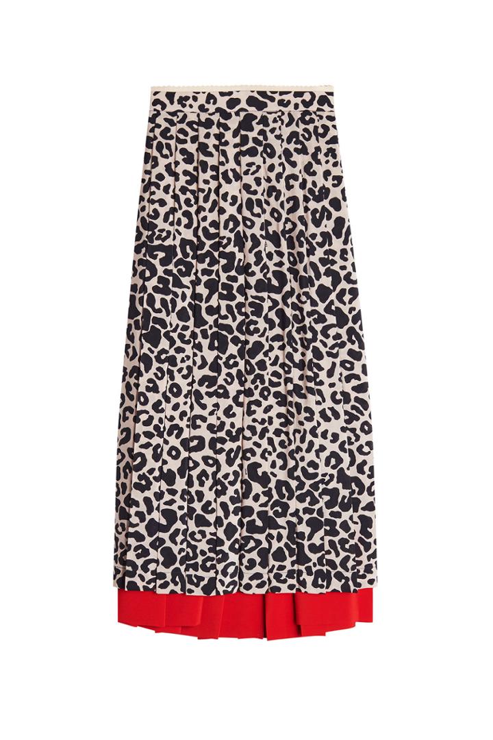 N 21 N&deg;21 Leopard Print Pleated Skirt