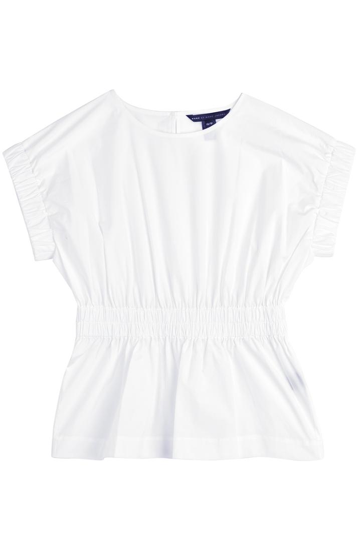 Marc By Marc Jacobs Stretch Poplin Cinched Waist Top