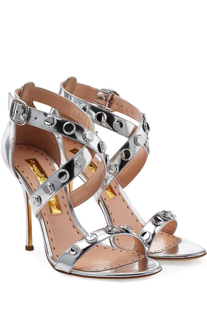 Rupert Sanderson Rupert Sanderson Metallic Leather Sandals - Silver