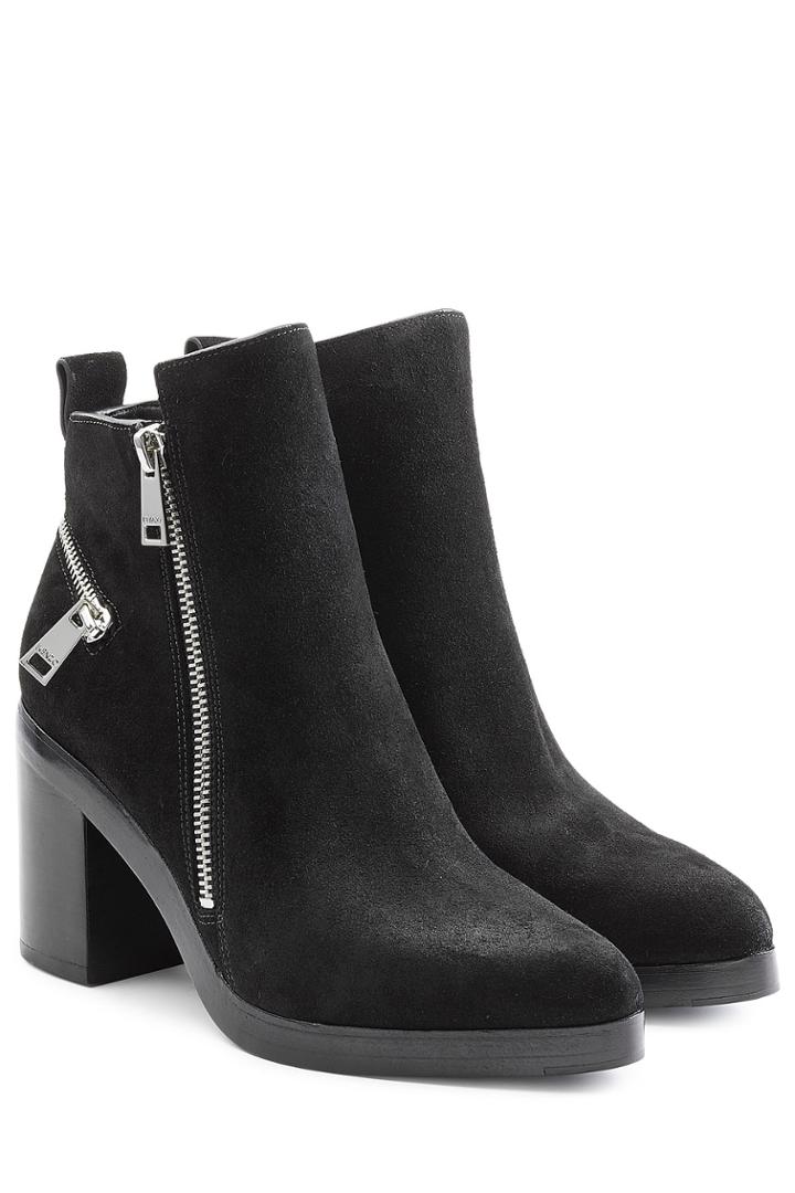 Kenzo Kenzo Suede Ankle Boots With Block Heel - Black