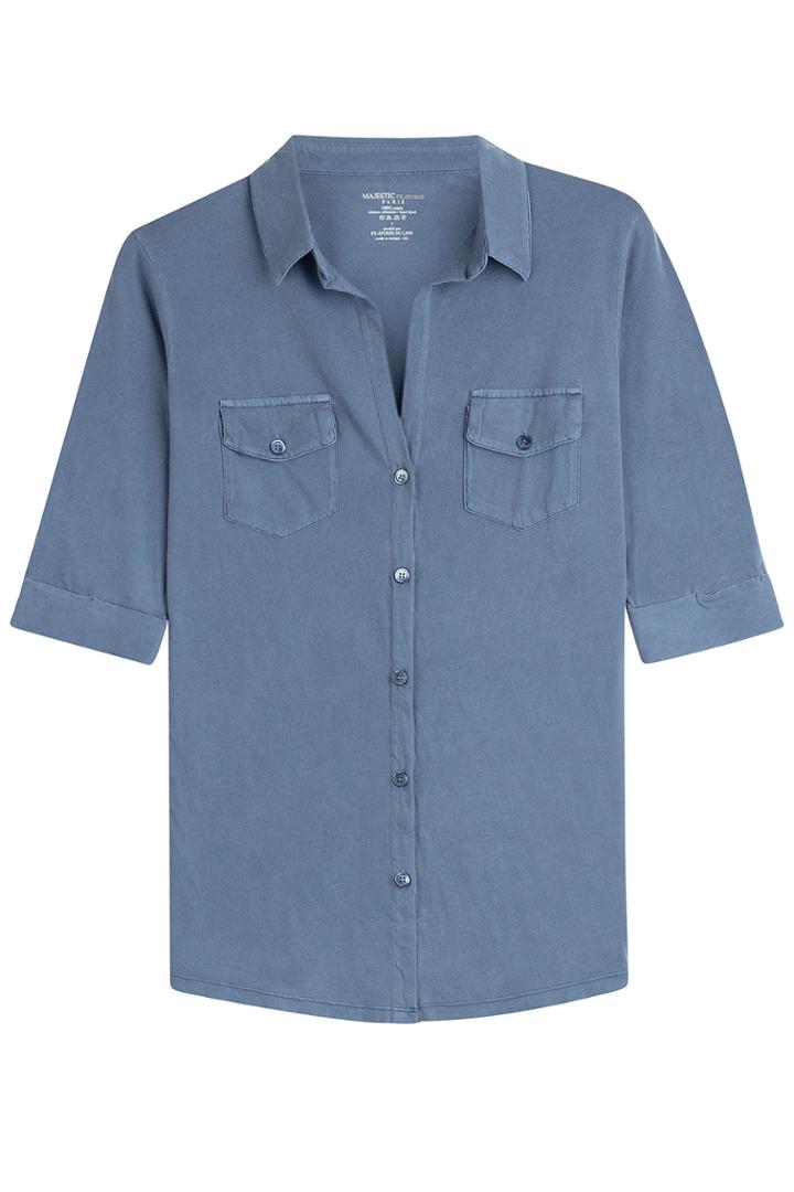 Majestic Majestic Cotton Blouse - Blue