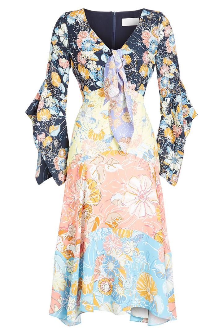 Peter Pilotto Peter Pilotto Printed Satin Knot Dress