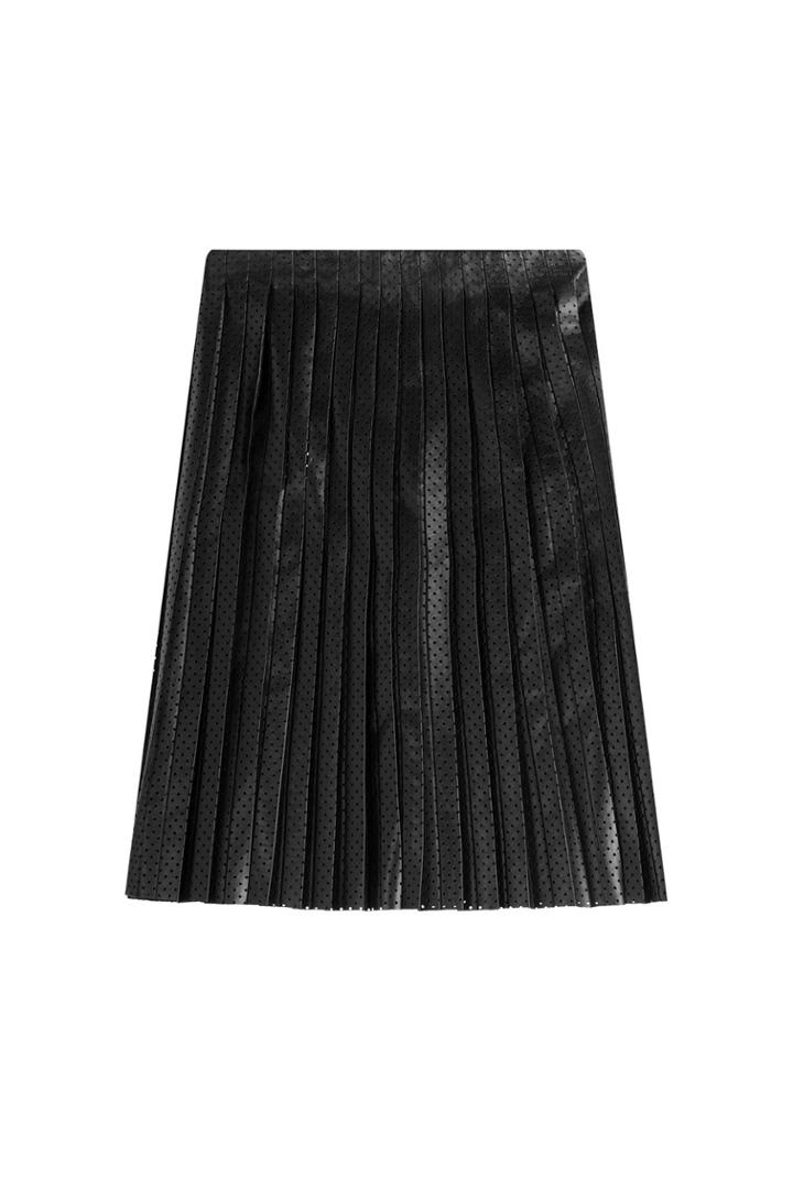 Mcq Alexander Mcqueen Mcq Alexander Mcqueen Perforated Leather Skirt - Black