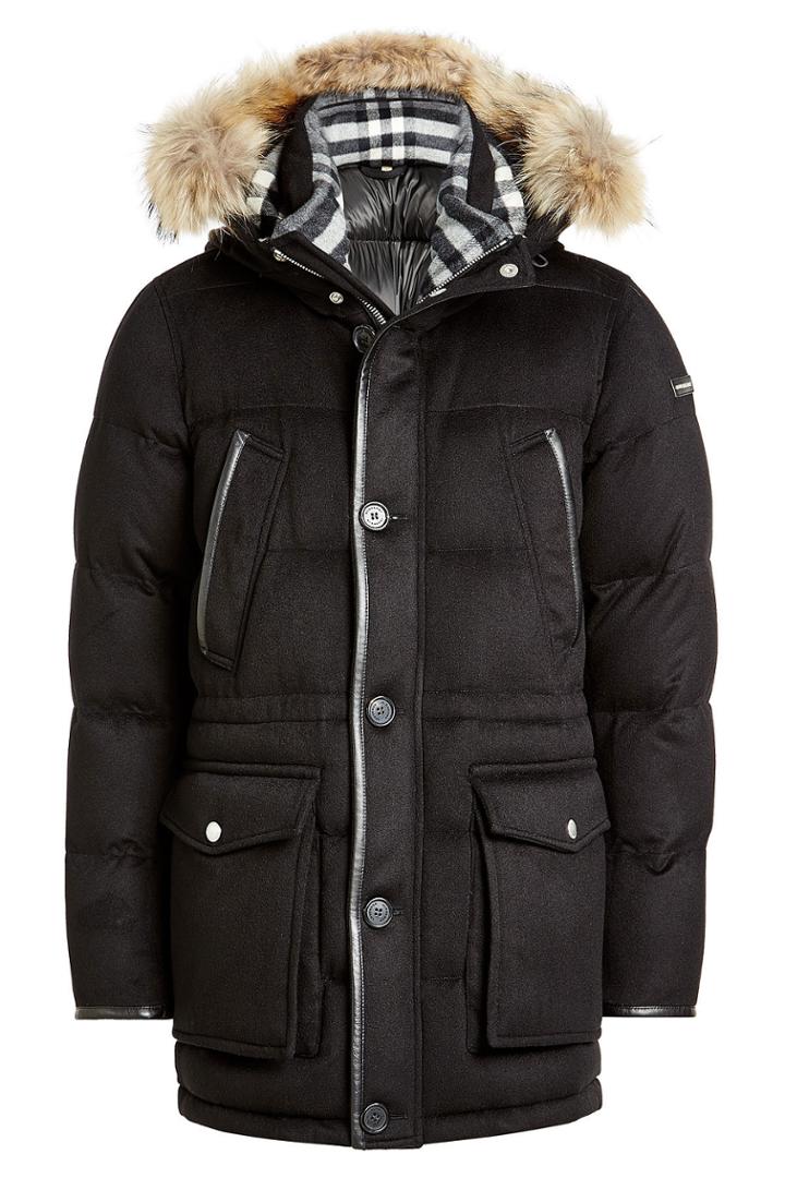 Burberry London Burberry London Cashmere Down Coat With Raccoon Fur - Black
