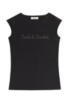 Valentino Valentino Valentino Cash & Rocket Embellished Cotton T-shirt - Black