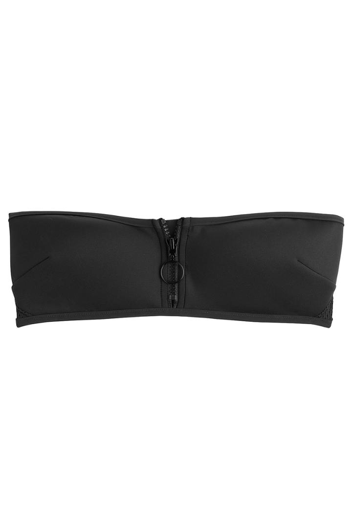 Stella Mccartney Stella Mccartney Neoprene And Mesh Zipped Bandeau Bikini Top