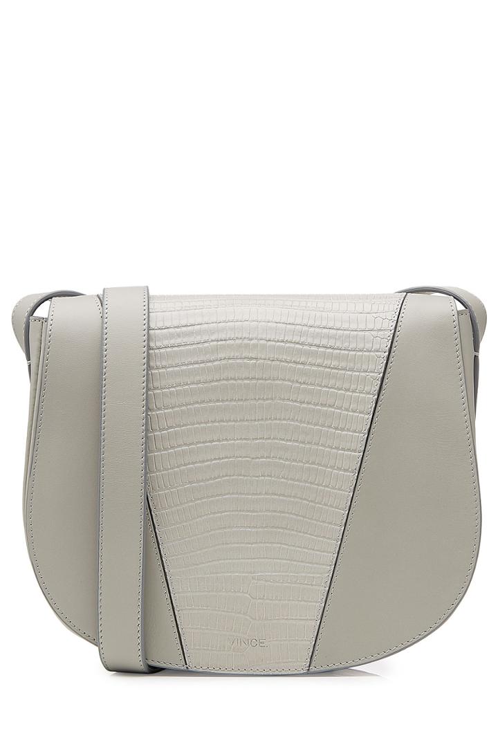 Vince Vince Leather Shoulder Bag - Grey