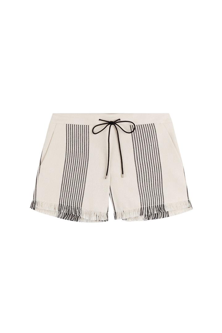 Derek Lam Derek Lam Embroidered Cotton Blend Shorts - Multicolor